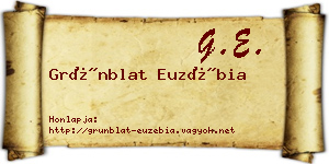 Grünblat Euzébia névjegykártya
